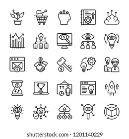 Growth Hacking Line Vector Icons 