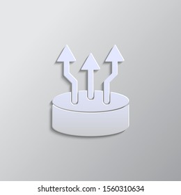 Growth, icon, biology paper style. Grey color vector background