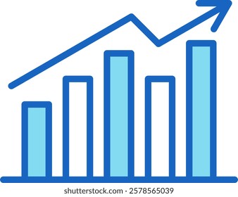 Growth Icon Blue Vector Illustration