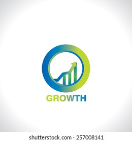 growth icon in the circle idea concept