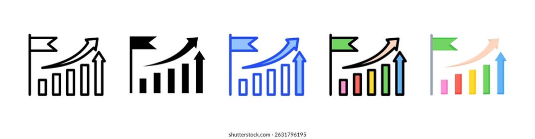 Growth Icon Collection With Multiple Styles