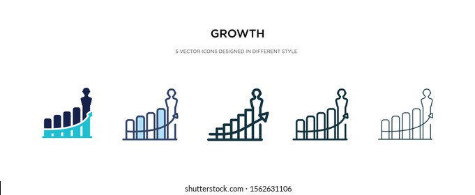 growth icon in different style vector illustration. two colored and black growth vector icons designed in filled, outline, line and stroke style can be used for web, mobile, ui