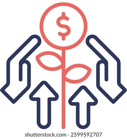 Growth Icon Element For Design And Vector