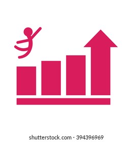 Growth icon eps10 vector eps jpg picture flat app web art Stick figure Business
