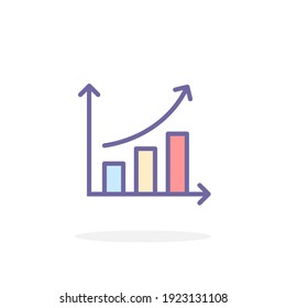 Growth icon in filled outline style. For your design, logo. Vector illustration.