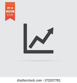 Growth icon in flat style isolated on grey background. For your design, logo. Vector illustration.