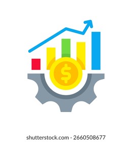 Growth Icon Flat Vector Illustration