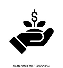 Icono de crecimiento, Icono de estilo glifo ilustración vectorial, Adecuado para sitio web, aplicación móvil, impresión, presentación, infografía y cualquier otro proyecto.