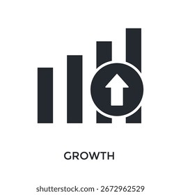 Growth Icon Glyph Style. Vector Illustration For Graphic Design