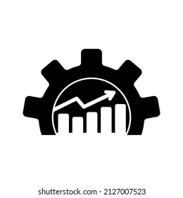 Growth icon. increase growth with setting icon. Business sign. vector illustration