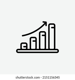 growth icon, isolated savings outline icon in light grey background, perfect for website, blog, logo, graphic design, social media, UI, mobile app