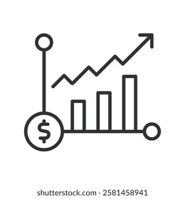 Growth, icon in line design. Growth, development, progress, increase, improvement, expansion, flourishing on white background vector. Growth editable stroke icon