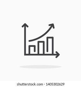 Growth icon in line style. For your design, logo. Vector illustration. Editable Stroke.