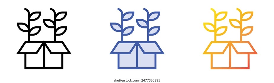 growth icon. Linear, Blue Fill and Gradient Style Design Isolated On White Background