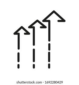 Icono De Crecimiento, Signo Lineal Aislado En Un Fondo Blanco