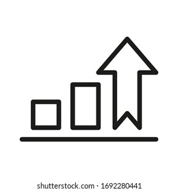 Icono De Crecimiento, Signo Lineal Aislado En Un Fondo Blanco