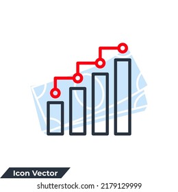 growth icon logo vector illustration. graph symbol template for graphic and web design collection