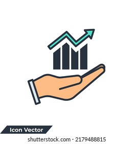 ilustración vectorial del logotipo del icono de crecimiento. plantilla de símbolo de gráfico de barras para colección de diseño gráfico y web