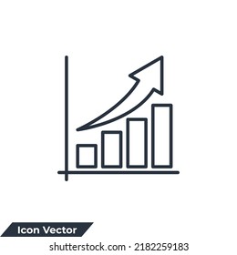 growth icon logo vector illustration. Growing bar graph symbol template for graphic and web design collection
