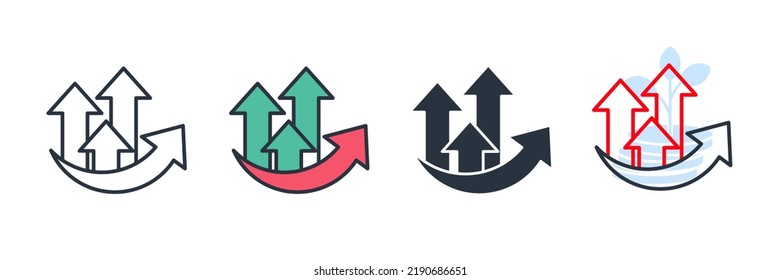 growth icon logo vector illustration. Graph symbol template for graphic and web design collection