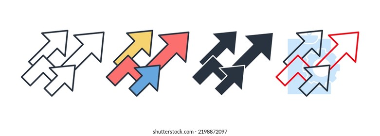 ilustración vectorial del logotipo del icono de crecimiento. plantilla de símbolo de flecha arriba para colección de diseño gráfico y web