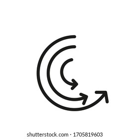 Growth Icon, Outline Sign Isolated On A White Background, For Web, App, UI