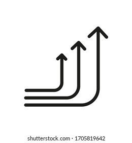 Growth Icon, Outline Sign Isolated On A White Background, For Web, App, UI