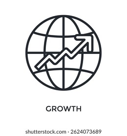 Growth Icon Outline Style. Vector Illustration For Graphic Design
