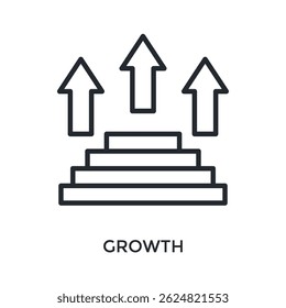 Growth Icon Outline Style. Vector Illustration For Graphic Design