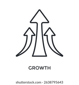 Growth Icon Outline Style. Vector Illustration For Graphic Design
