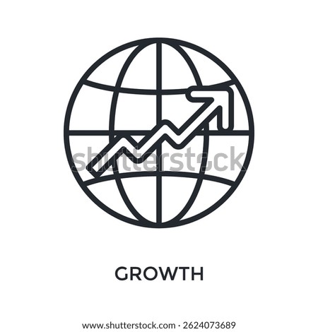 Growth Icon Outline Style. Vector Illustration For Graphic Design