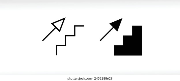 growth icon, progress marketing line and flat icons set, editable stroke isolated on white, linear vector outline illustration, symbol logo design style