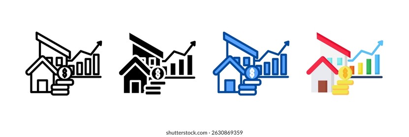 Conjunto de conjuntos de ícones de crescimento. Coleção de ícones de estilo múltiplo perfeita para sites, aplicativos e apresentações. Coleção de ícones de vetor simples