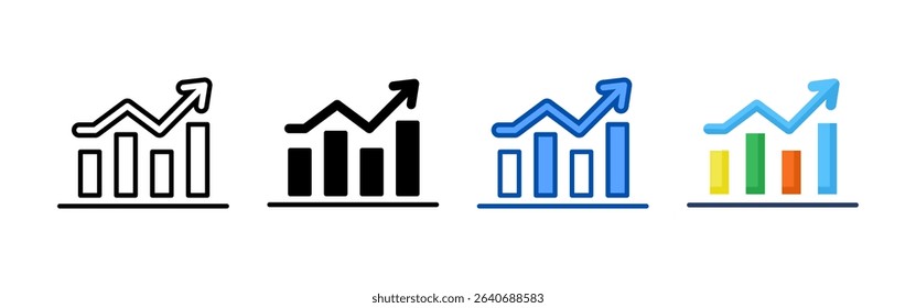 Growth icon set bundle. Multi style icon collection perfect for websites, apps, and presentations. Simple vector icon collection