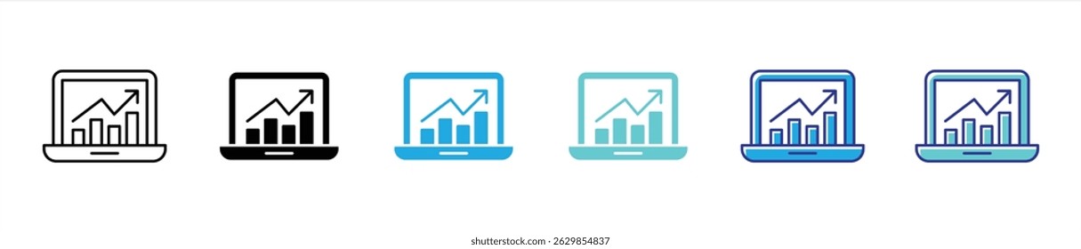 conjunto de ícones de crescimento. contendo analítico, visualização de dados, desempenho, monitoramento de dados ícone de linha fina e estilo de cor para seu aplicativo e Web. ilustração vetorial