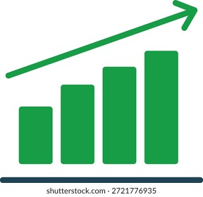 Symbol für Wachstum. Mit Pfeil nach oben und unten, wachsenden Graphen, Business Bar Chart Symbole. Aufsteigender und absteigender Zeitplan. Geschäftsinfografien. Statistische Daten, Diagramme, Vektorgrafiken