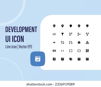 Growth icon set. Containing performance, gain, improvement, grow, chart, increase, evolution and development icons. Solid icon collection. Vector illustration.