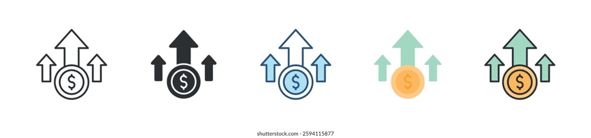 Growth Icon Set Multiple Style Collection