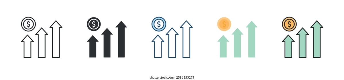 Growth Icon Set Multiple Style Collection