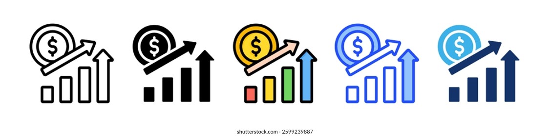 Growth Icon Set With Multiple Style Collection