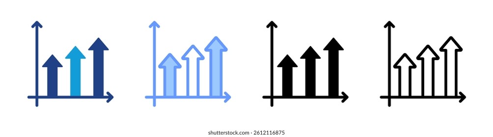 Growth icon set multiple style collection