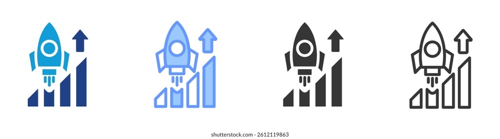 Growth icon set multiple style collection