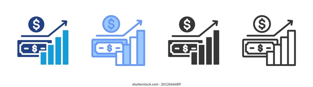 Growth icon set multiple style collection