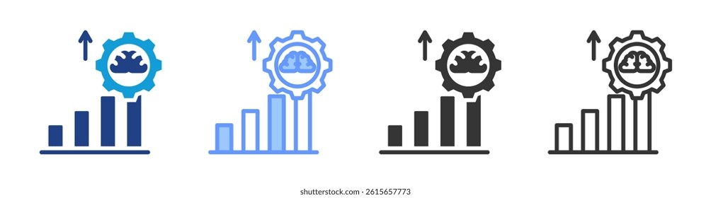 Growth icon set multiple style collection