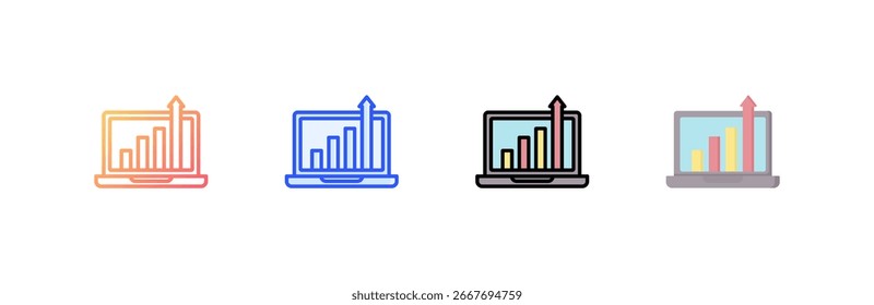 Growth icon set multiple style collection