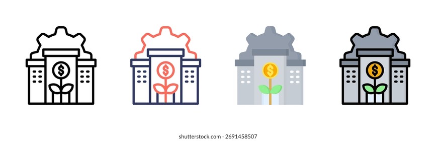 Growth icon set multiple style collection