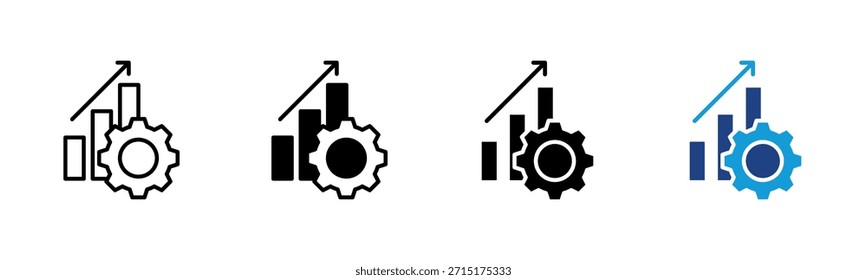 Growth icon set multiple style collection
