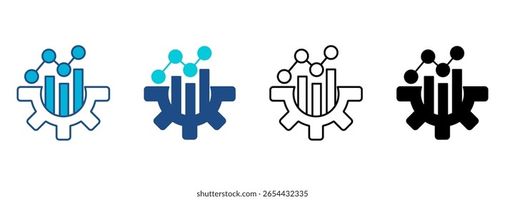 Growth Icon Set With Multiple Styles. Vector Illustration