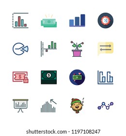 growth icon set. vector set about line chart, boy, money and plant icons set.