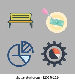 growth icon set. vector set about pie chart, money, bonsai icon and analytics icons set.